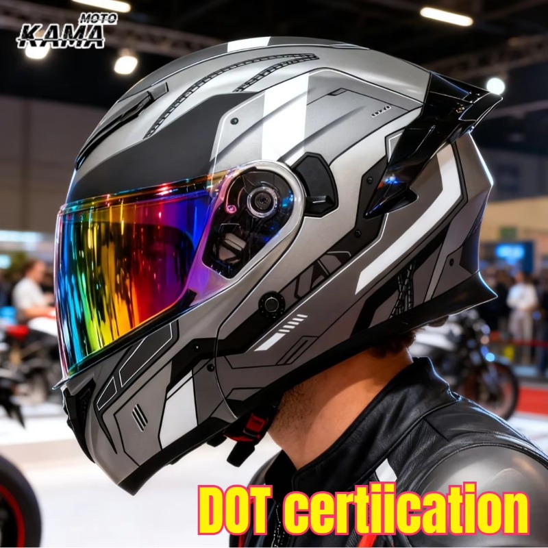 Modular Flip Up Motorcycle Helmet Dot Approved - DOT Onaylı Motosiklet Kaskları Çift Vizörlü