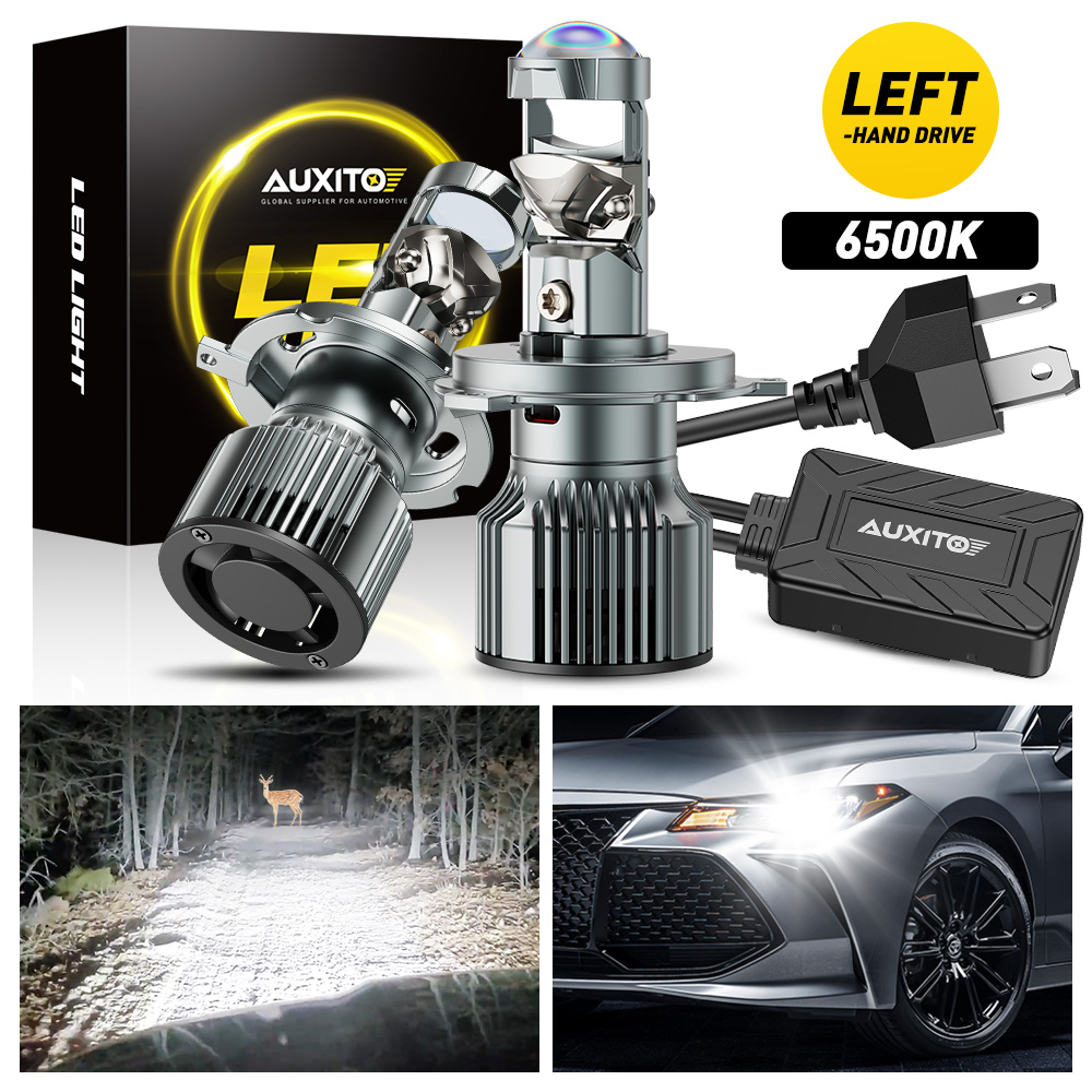 Universal Motorcycle Led Headlight Projector - 2 Adet AUXITO Canbus H4 LED