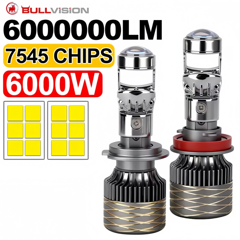 Universal Motorcycle Led Headlight Projector - Çift LED Projektör Lensli Far Ampulü