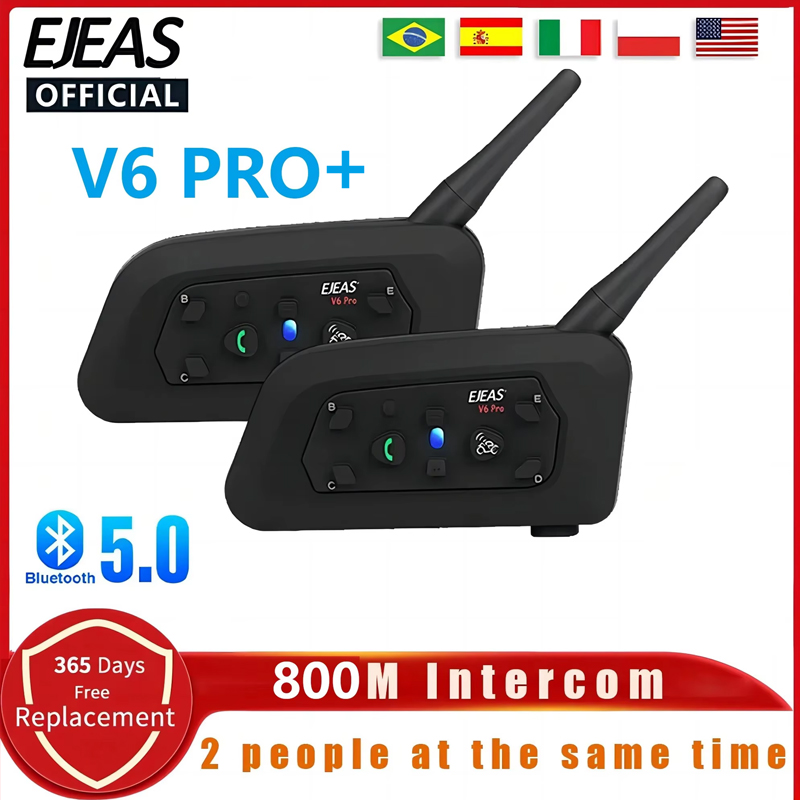 Full Face Motorcycle Helmet With Bluetooth - EJEAS V6 PRO motosiklet kask kulaklık
