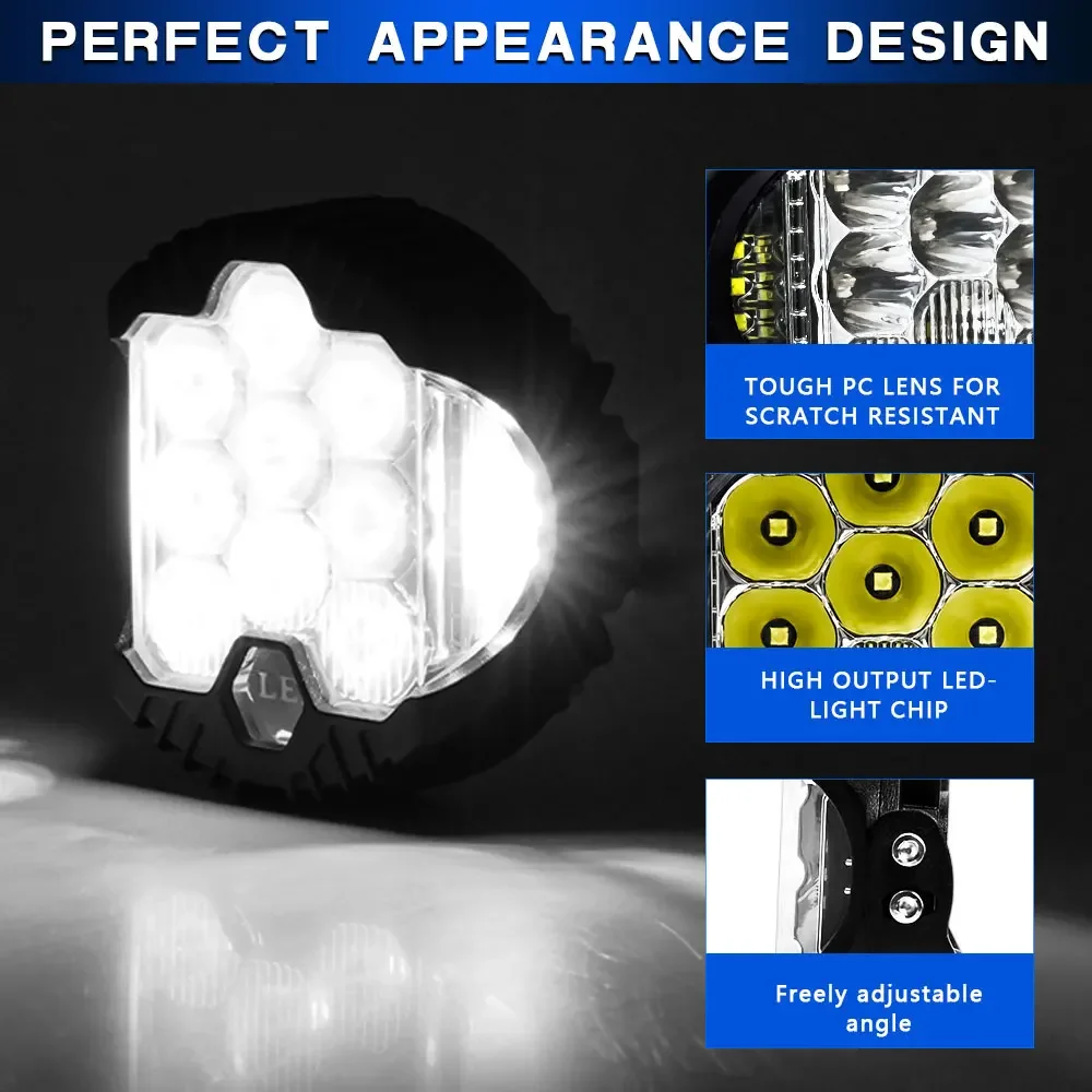 3 inç Led arama çubuğu Wok ışı - Universal Motorcycle Led Headlight Projector incelemesi ve fiyatı