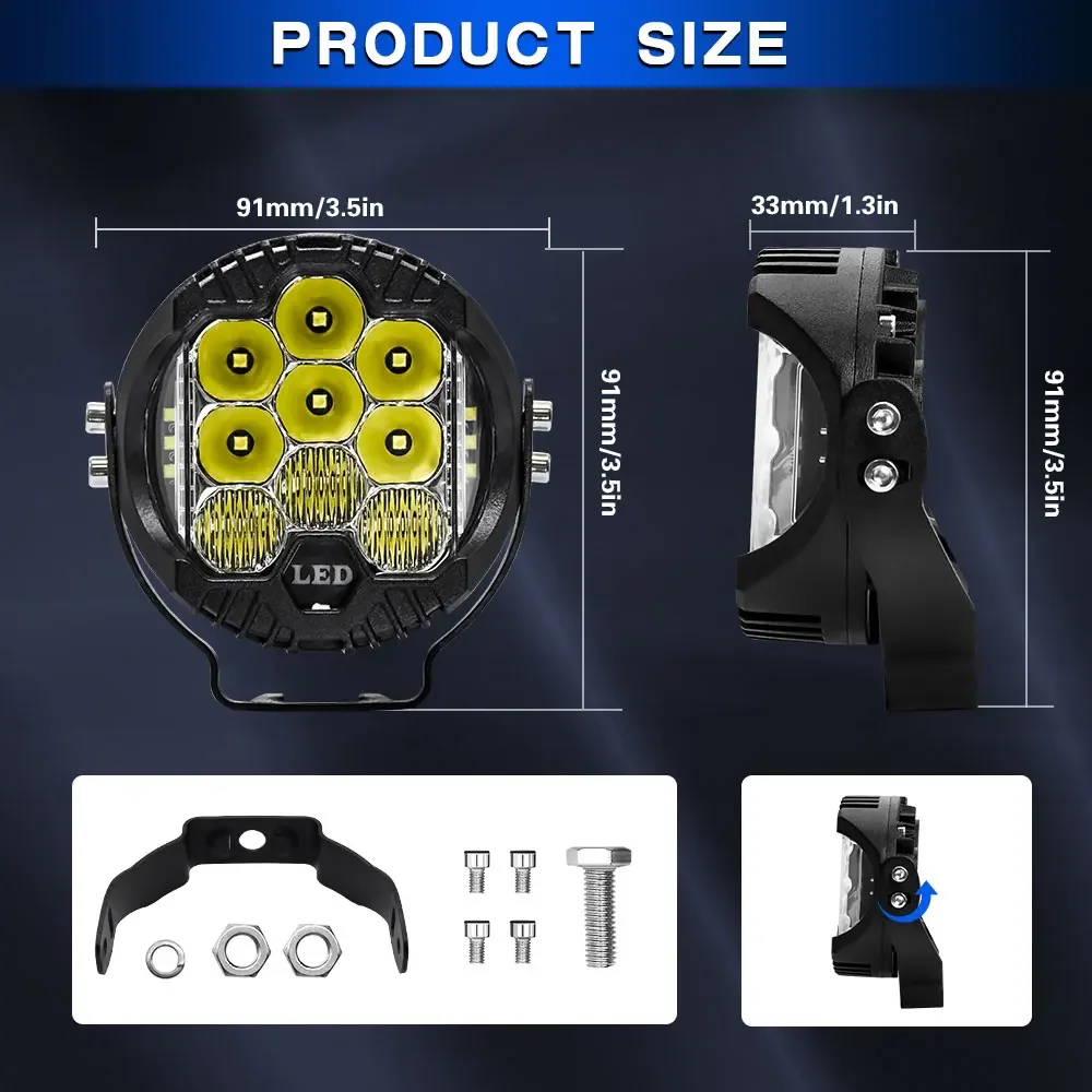 3 inç Led arama çubuğu Wok ışı - Universal Motorcycle Led Headlight Projector incelemesi ve fiyatı